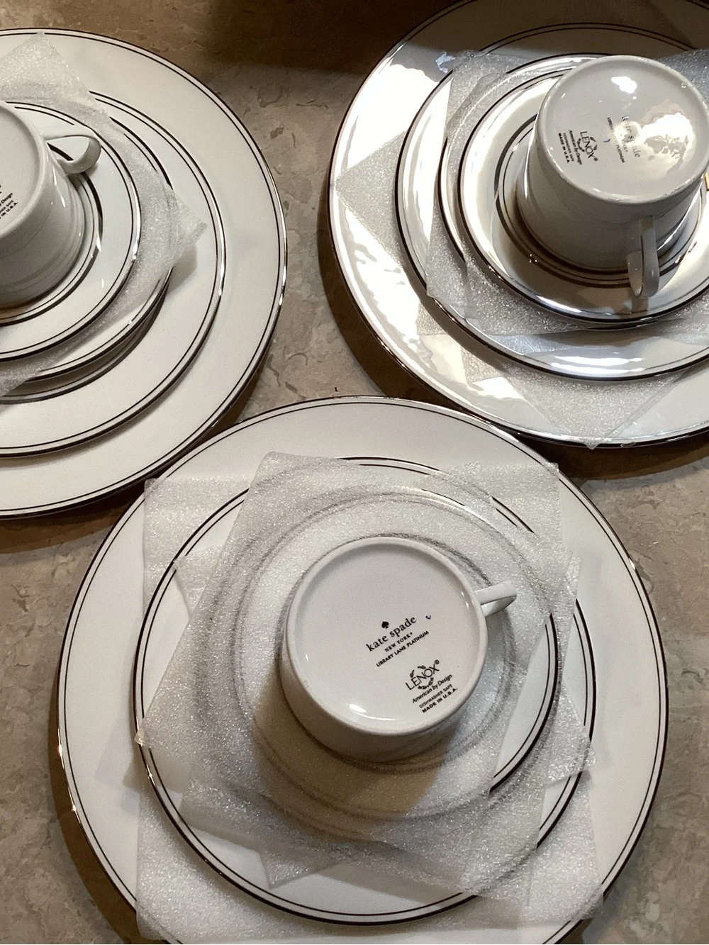 Lenox White Dinnerware Set with Silver Trim